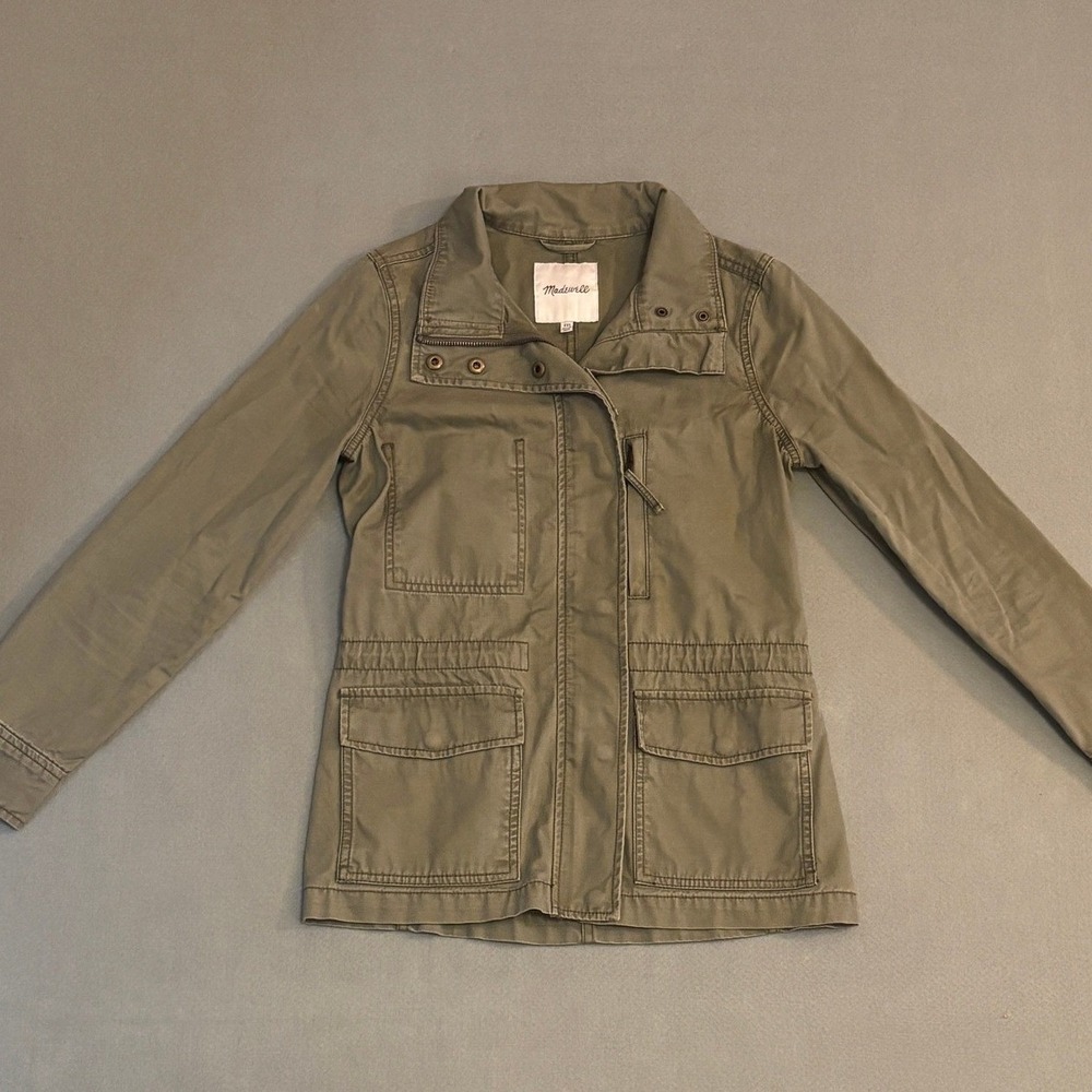 Madewell Fleet Jacket Olive Green Military Utility Full Zip‎ XXS